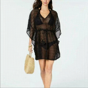 Nwt Miken Plus V-Neck Crochet Tie-Waist Caftan Cover-Up - 3X